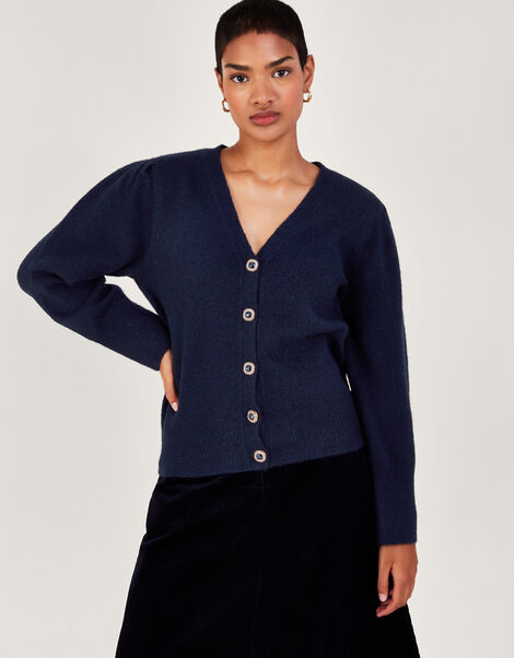 Bree Button Cardigan, Blue (MIDNIGHT), large