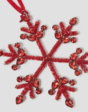Embellished Snowflake Christmas Tree Decoration, Red (RED), large