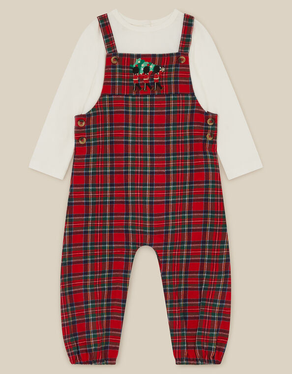 Newborn London Guard Check Top & Dungarees Set, Red (RED), large