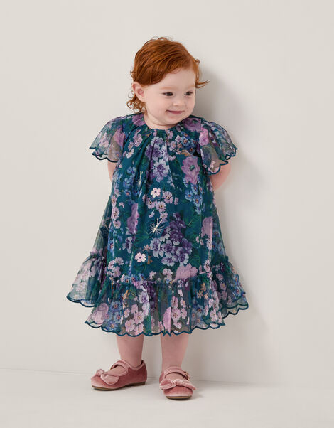Baby Wildflower Swing Dress, Teal (TEAL), large