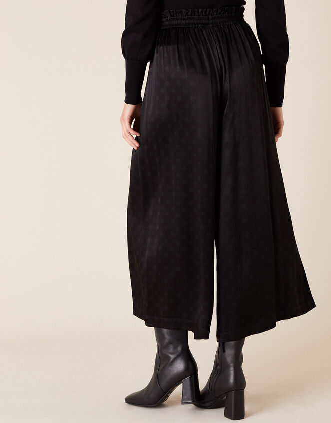 Satin Cropped Trousers, Black (BLACK), large