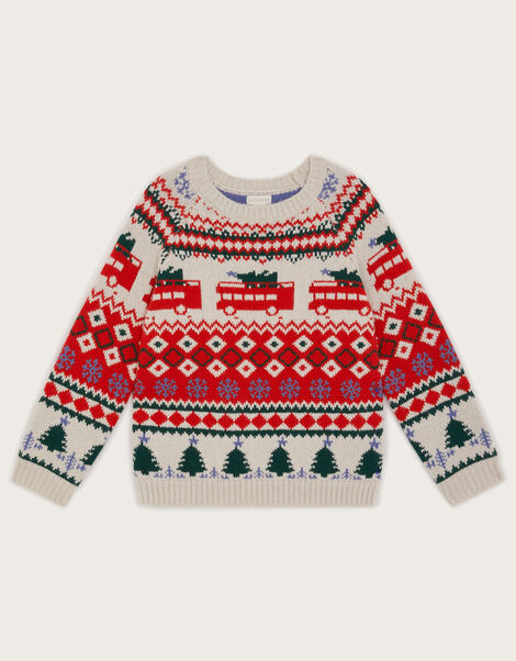 Fair Isle London Bus Jumper, Ivory (IVORY), large