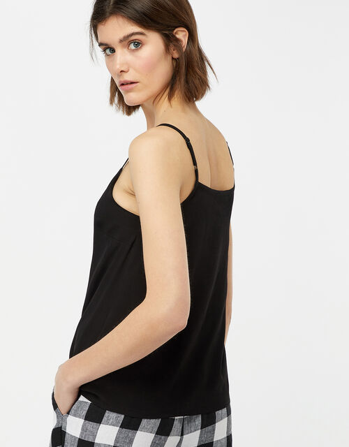 black button cami top