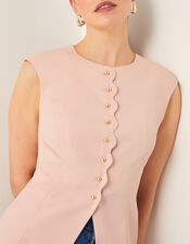 Ruth Scallop Waistcoat, Pink (PALE PINK), large