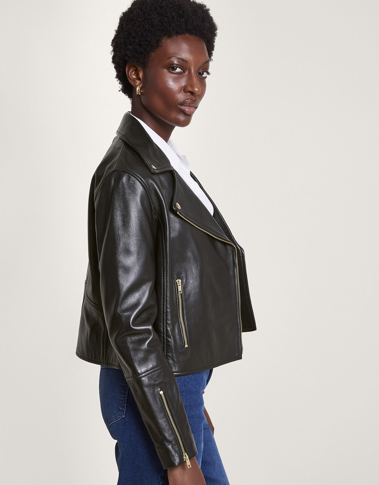 Leather Biker Jacket Black