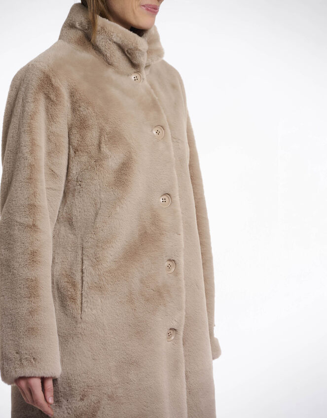 Rino & Pelle Nonna Faux Fur Teddy Coat, Camel (OATMEAL), large