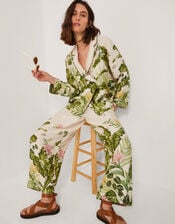 Fleur Floral Wide Leg Trousers, Cream (CREAM), large