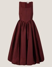 Mya Fit and Flare Midi Dress, Red (BURGUNDY), large