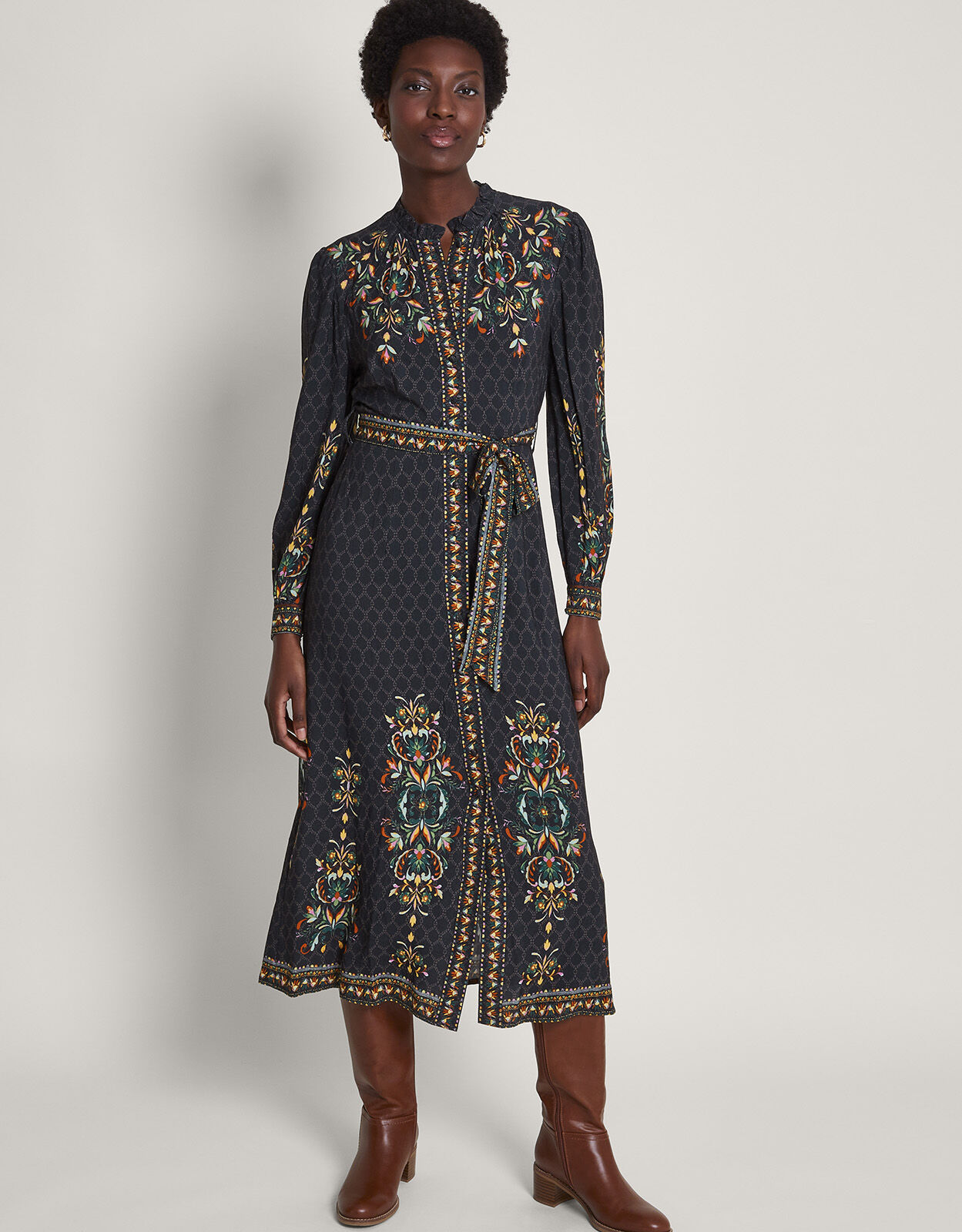Monsoon black 2025 dress sale