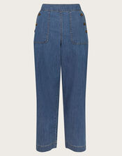 Harper Short-Length Crop Jeans, Blue (DENIM BLUE), large