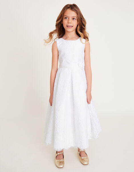 Lola Lace Communion Dress, White (WHITE), large