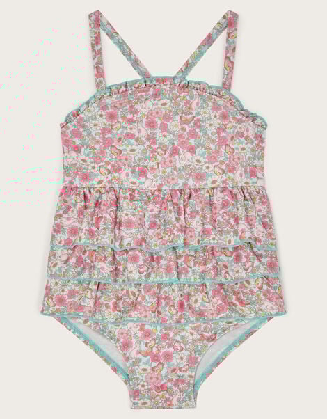 Baby Ditsy Floral Frilly Swimsuit, Pink (PINK), large