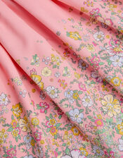 Floral Frill Sleeve Dress, Pink (PINK), large