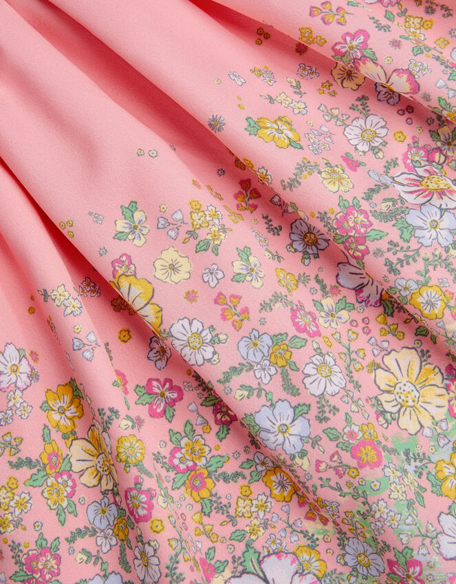 Floral Frill Sleeve Dress, Pink (PINK), large