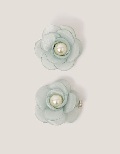 2-Pack Flower Girl Hair Clips, Green (SAGE), large