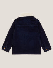 Corduroy Borg Collar Shirt, Blue (NAVY), large