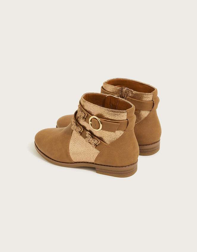 Shimmer Butterfly Boots, Tan (TAN), large