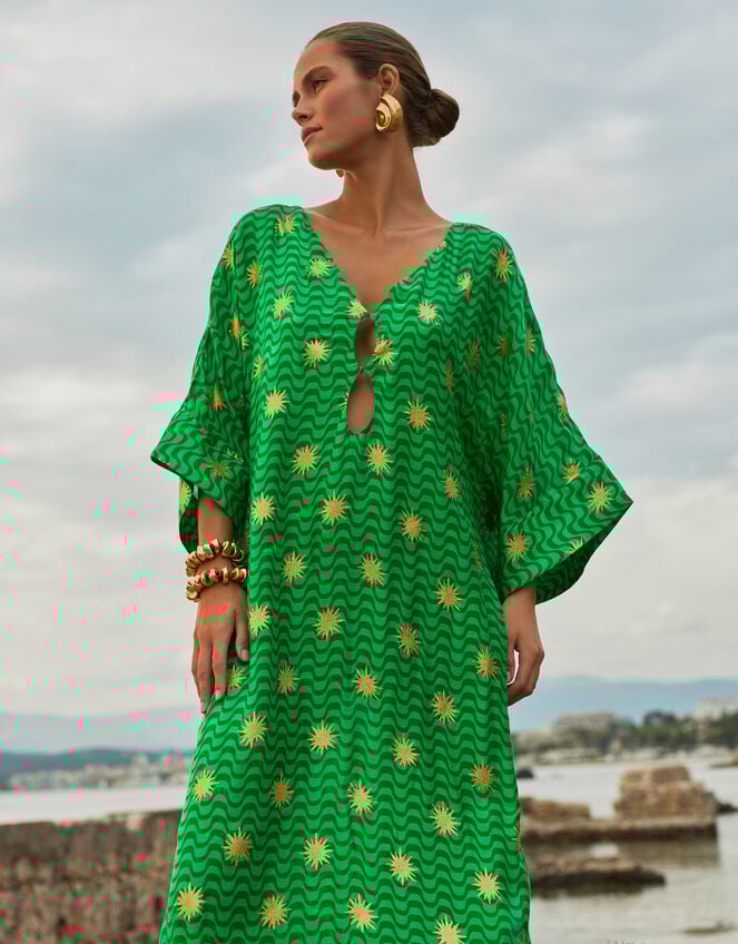 Sundress Leandre Kaftan Maxi Dress, Green (GREEN), large
