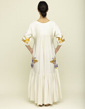 Tallulah & Hope Zoe Embroidered Maxi Dress, Camel (OATMEAL), large