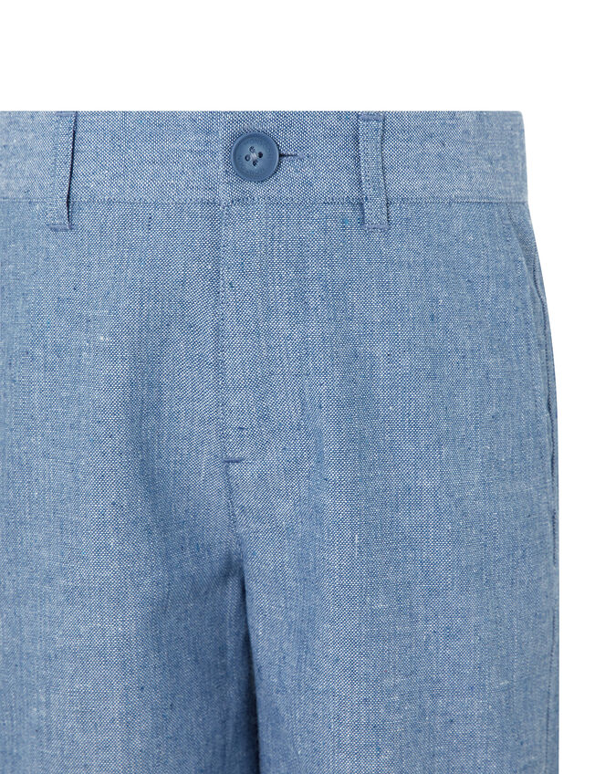 Nathan Chambray Linen Shorts, Blue (BLUE), large