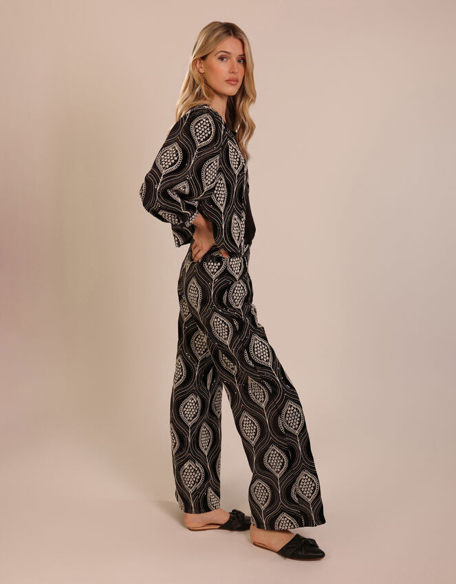 Traffic People Paddle Print Jacket, Black (BLACK), large