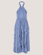 Arizona Halter Ruffle Prom Dress, Blue (PALE BLUE), large