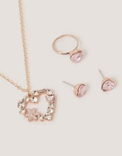 Gemstone Heart Jewellery Set, , large