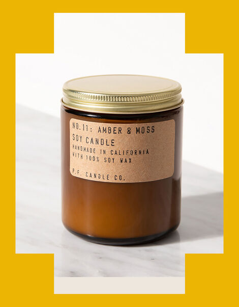P.F. Candle Co. Amber and Moss Soy Candle, , large