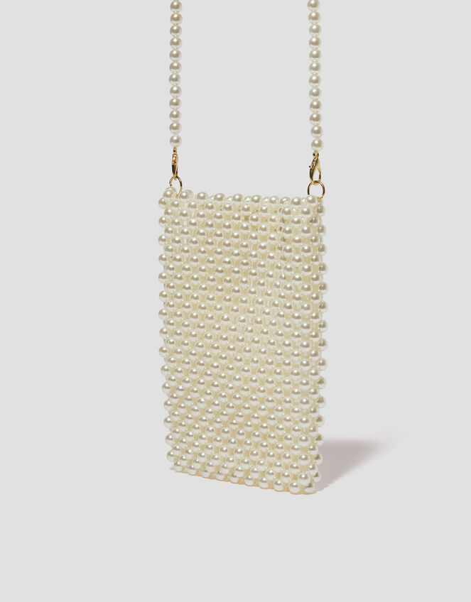 Embellished Pearl Phone Bag, , large