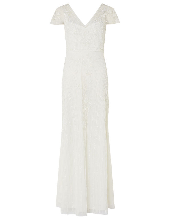 Marilyn Floral Embellished Bridal Dress, Ivory (IVORY), large