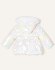 Baby Heart Pocket Holographic Coat, Ivory (IVORY), large