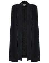Katya Longline Cape Jacket, Black (BLACK), large