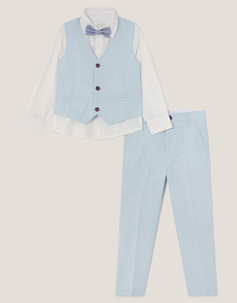 4-Piece Suit Set with Bow Tie, Blue (BLUE), large