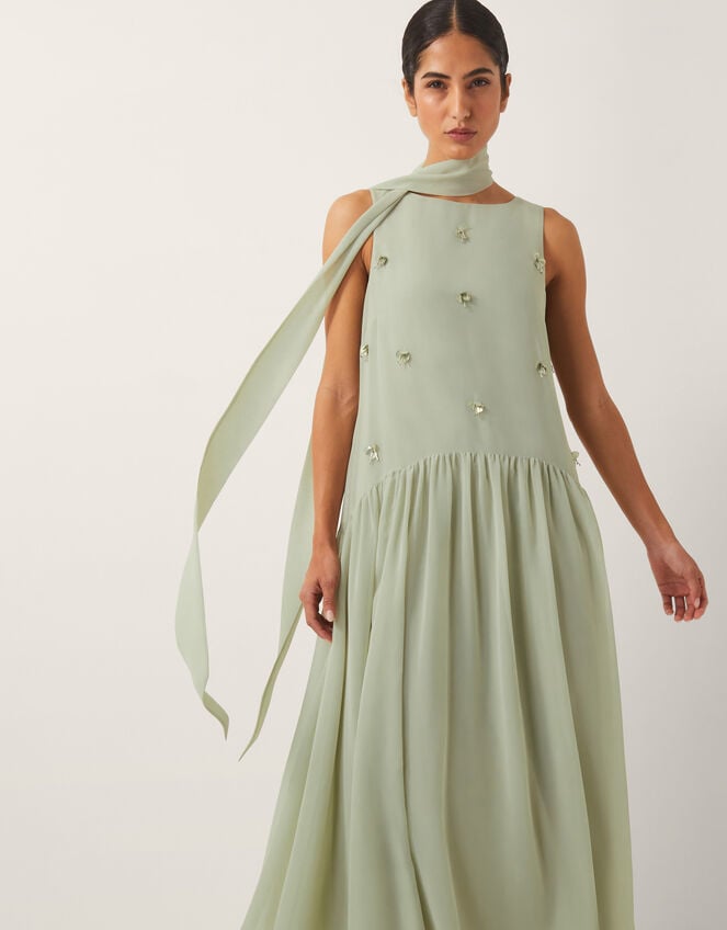 Elodie Sleeveless Embellished Maxi Dress, Green (PALE GREEN), large