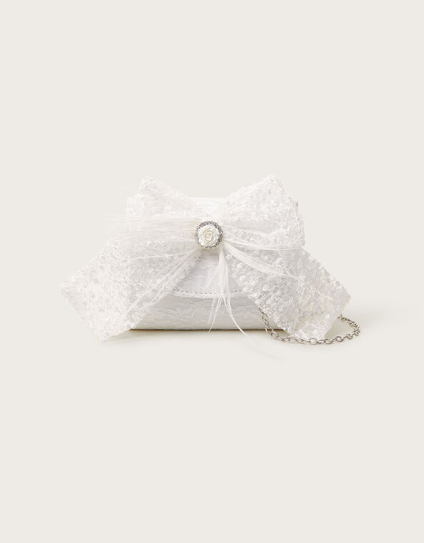 Lace Feather Bow Bag, , large
