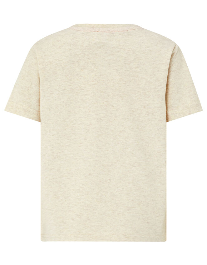 Tiger Printed T-Shirt, Camel (OATMEAL), large
