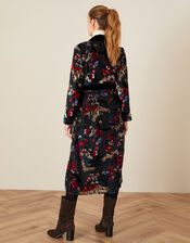 Carena Crane Burnout Kimono , Black (BLACK), large
