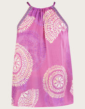 Tie Strap Print Cami Top, Purple (LILAC), large