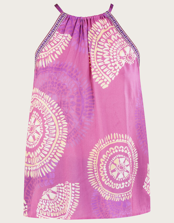Tie Strap Print Cami Top, Purple (LILAC), large