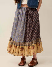 East Loran Floral Patch Print Cotton Skirt, Multi (MULTI), large