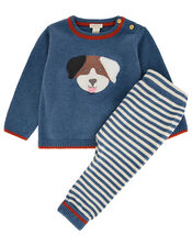 Newborn Baby Dog Set in Organic Cotton, Blue (BLUE), large