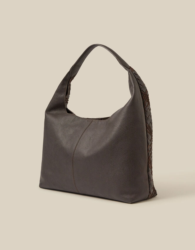 Adele Woven Leather Shoulder Bag, , large