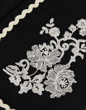 Floral Embroidered Waistcoat, Black (BLACK), large