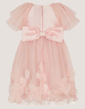 Baby Eden Appliqu&eacute; Rose Tulle Dress, Pink (PINK), large