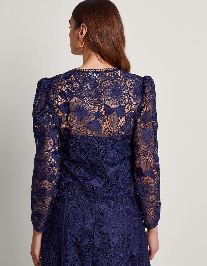 Abelia Lace Jacket, Blue (NAVY), large