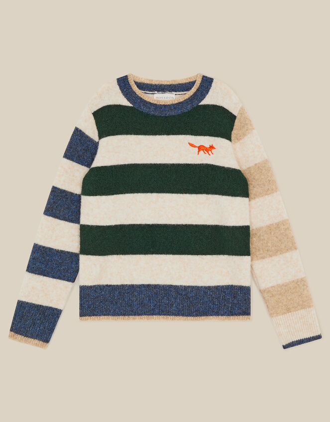 Colourblock Stripe Jumper, Cream (CREAM), large