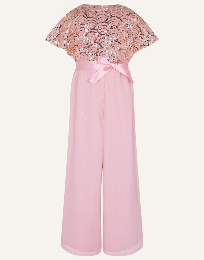 Deco Sequin Jumpsuit in Recycled Polyester, Pink (DUSKY PINK), large