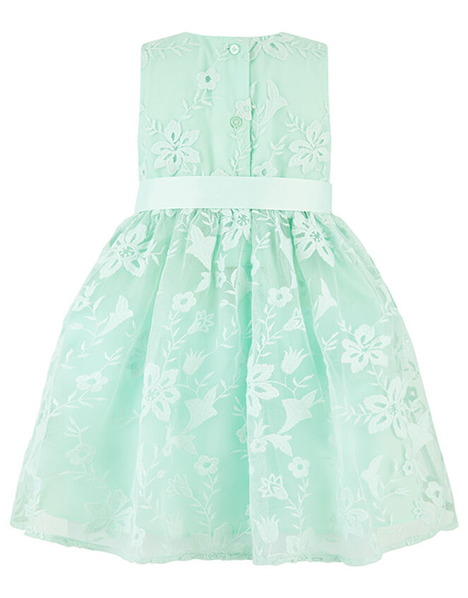 Baby Sylvie Floral Embroidered Occasion Dress, Green (MINT), large
