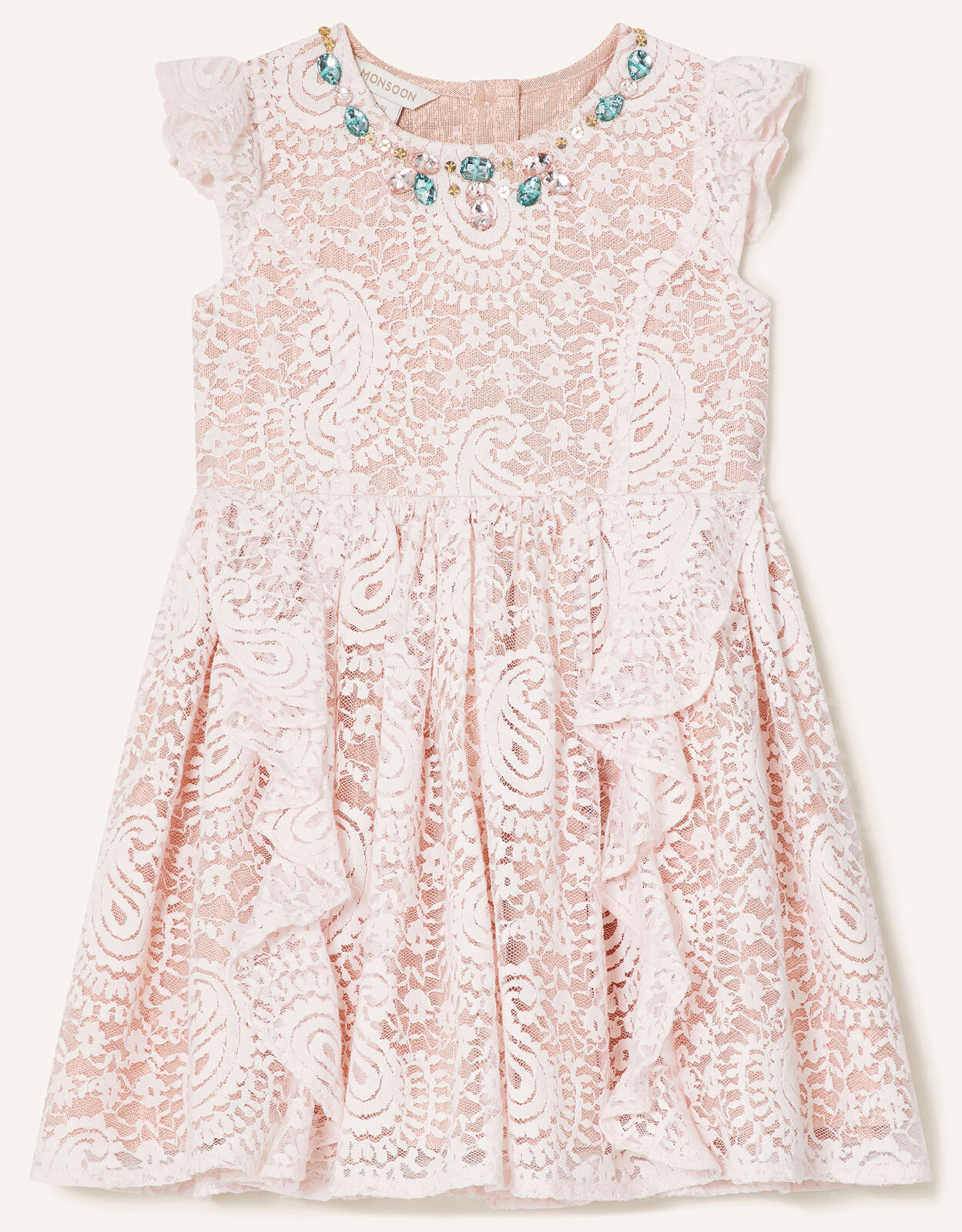 Monsoon pink lace dress sales
