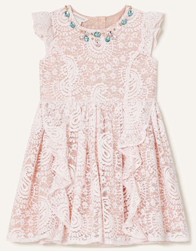 Baby Lace Ruffle Dress, Pink (PINK), large